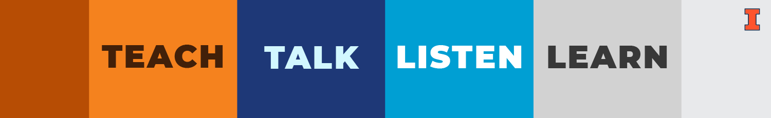 Text: Teach, Talk, Listen, Learn
